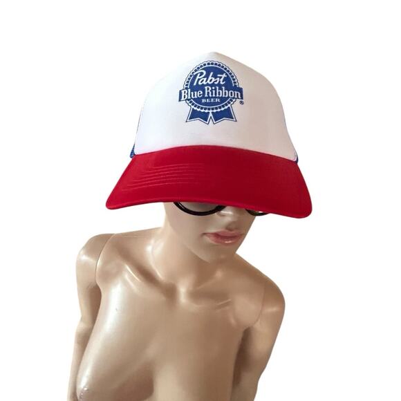 Pabst Blue Ribbon Beer Trucker snap back hat one size. Unisex - Picture 1 of 9